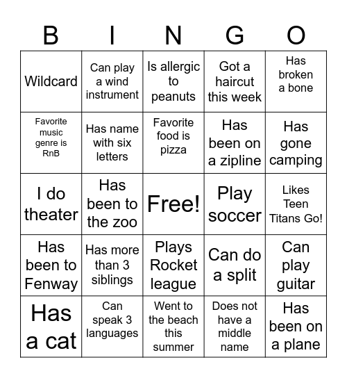 Bingo Card