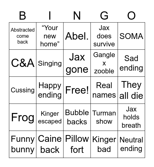 Tadc ep9 Bingo Card