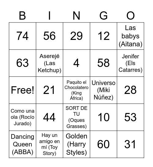 FESTA DE FINAL DE CURS Bingo Card