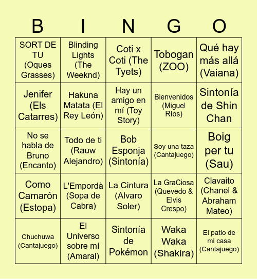 FESTA FINAL DE CURS Bingo Card