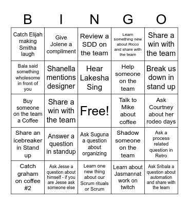 Zig Bingo Card