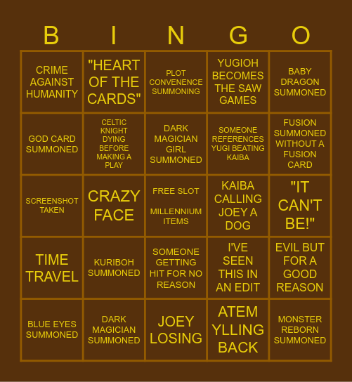 YUGIOH BULLSHIT BINGO Card