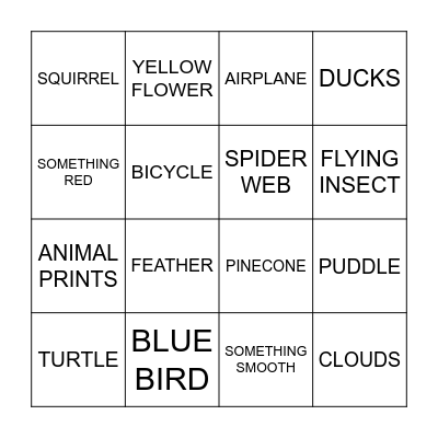 NATURE BINGO Card