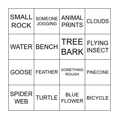 NATURE BINGO Card
