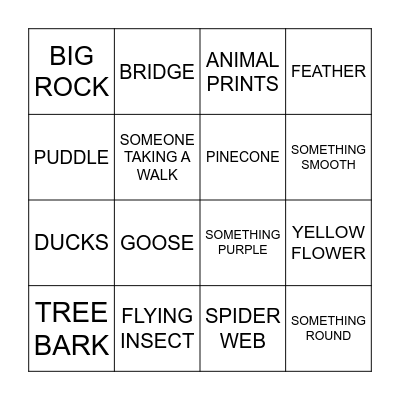 NATURE BINGO Card