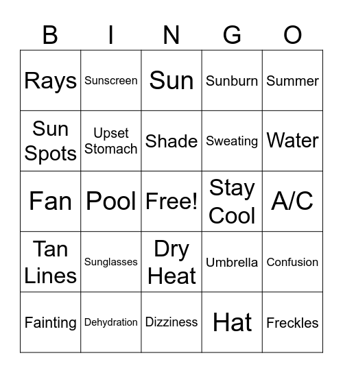 To Keep Life Fun Outsmart The Sun! Bingo Card