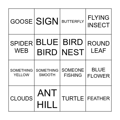 NATURE BINGO Card