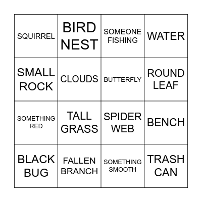 NATURE BINGO Card