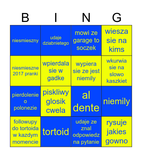 kaszkiet bingo Card