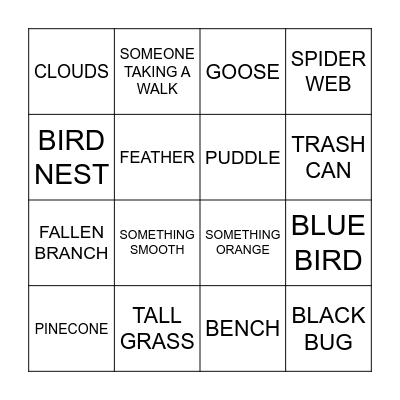 NATURE BINGO Card