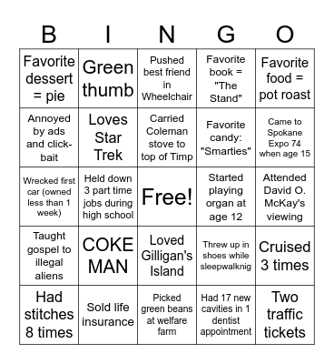 GRANDPA BINGO Card