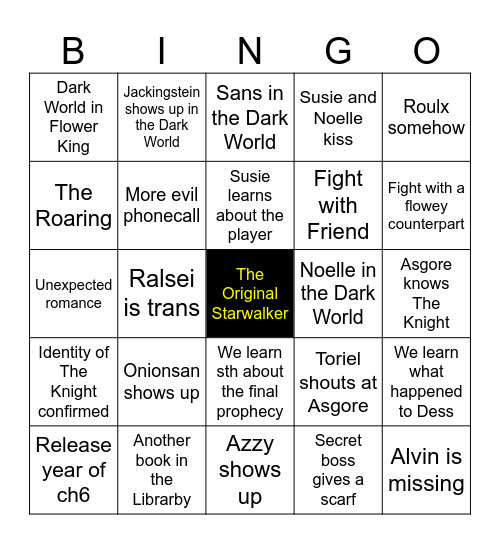 Chapter 5 Bingo Card