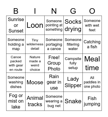 BWCA Bingo Card