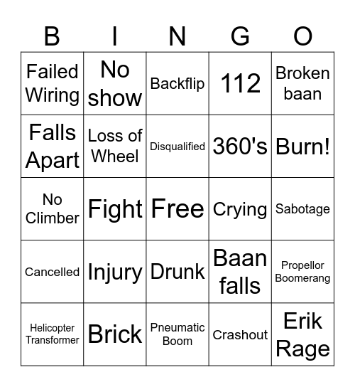 ONTWERPWEDSTRIJD BINGO Card