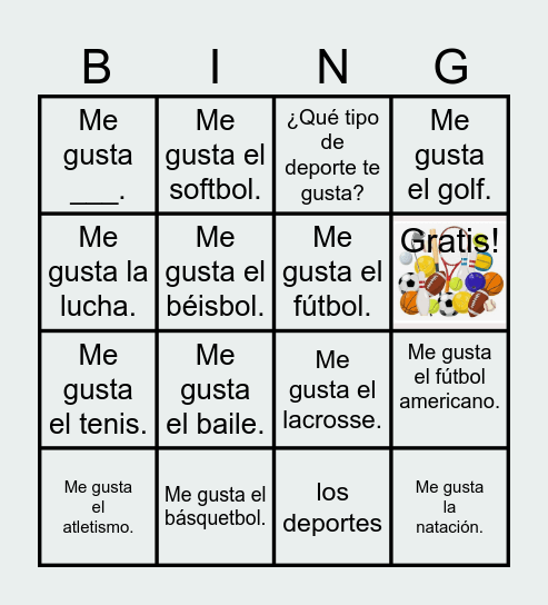 La Loteria - Los Deportes Bingo Card
