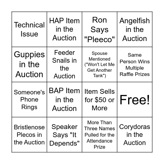 SAS Meeting Bingo Card