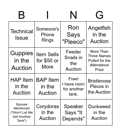 SAS Meeting Bingo Card