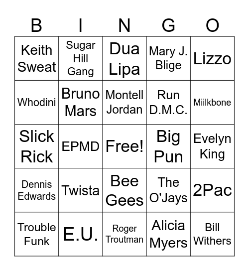 June Funk Bingo Card