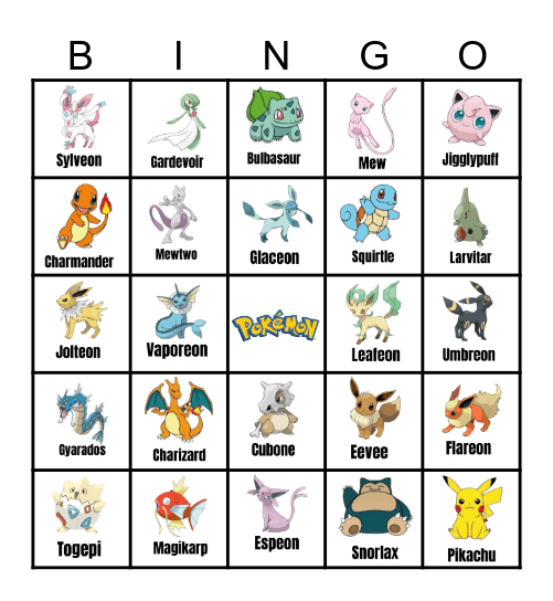 Catch ‘Em All Bingo Card