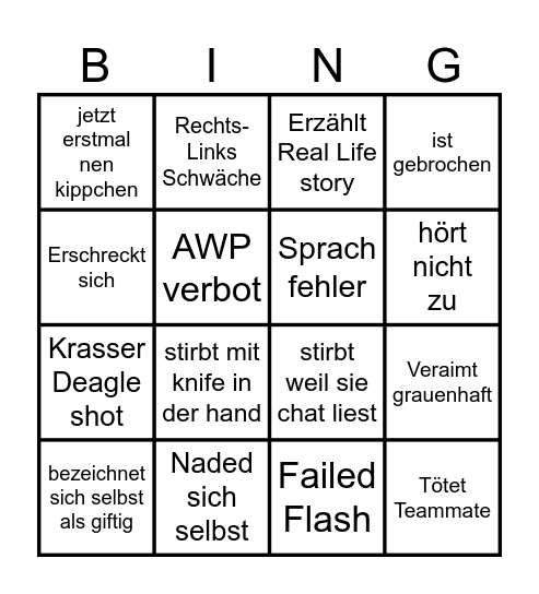 Lexi Bingo Card