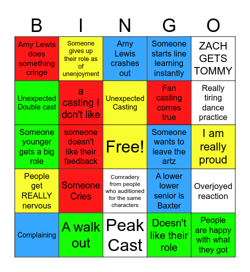 ARTZ B-B-B-BINGO!!!!! Bingo Card