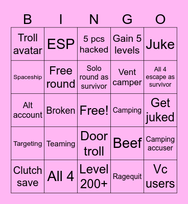 FTF BINGO Card