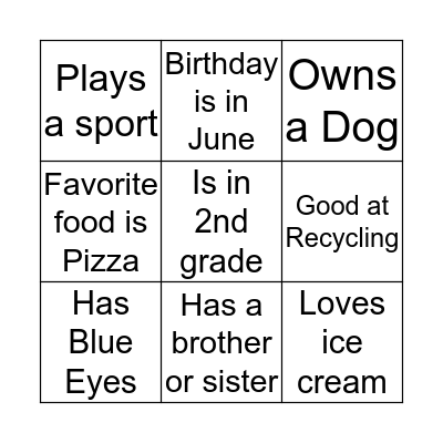 Go Green! Bingo Card