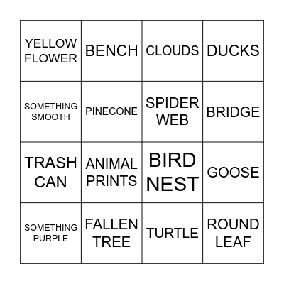 NATURE BINGO Card