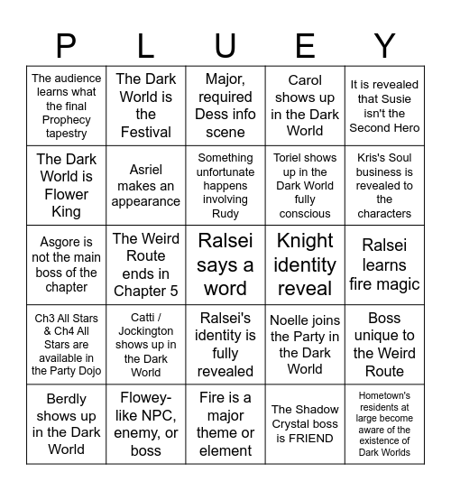 Del-Ta-Rune Chapter 5 Bingo Kaard 1 Bingo Card