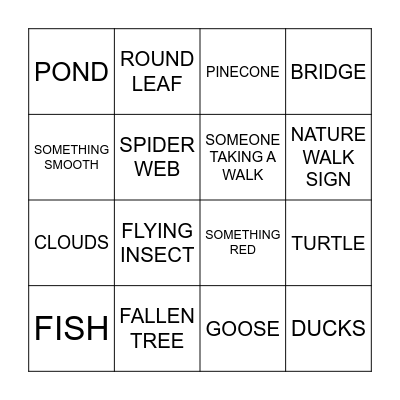 NATURE BINGO Card