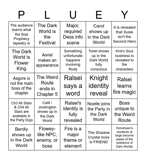Del-Ta-Rune Chapter 5 Bingo Kaard 1 Bingo Card