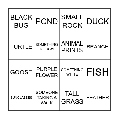NATURE BINGO Card