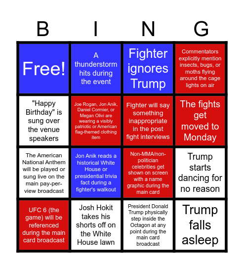 Freedom Bingo Card Bingo Card