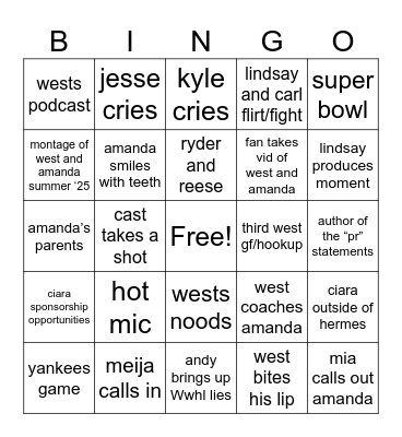 summer house 3 Bingo Card