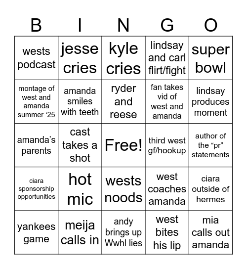 summer house 3 Bingo Card