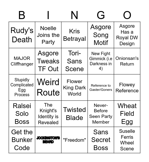 Chapter 5 Bingo Card