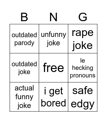 shitty scream movie Bingo Card