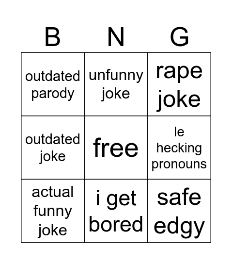shitty scream movie Bingo Card