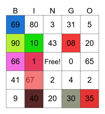 Bible bingo Card