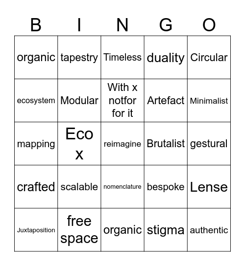 Design Buzz-word Bingo Card