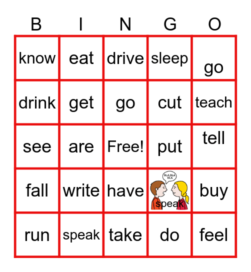 Irregular verbs (simple past) Bingo Card