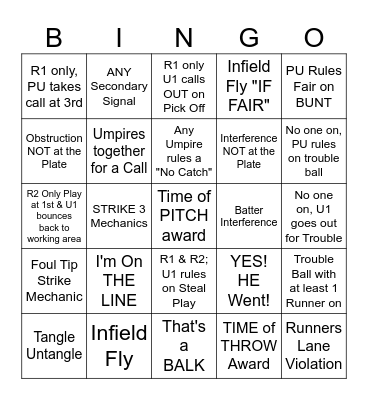 WWUA Baseball Bingo 2026 Bingo Card