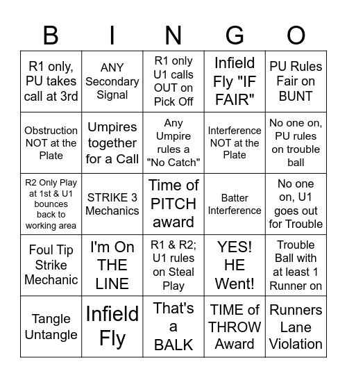 WWUA Baseball Bingo 2026 Bingo Card