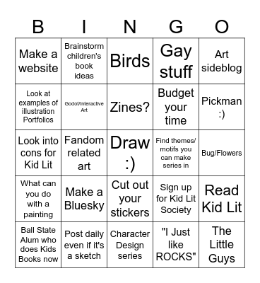 Illustration Career Bingo Card