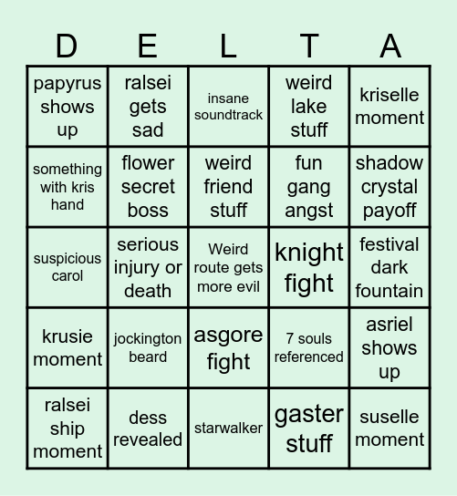 Chapter 5 Bingo Card