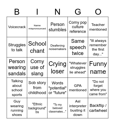 Grad bingo Card