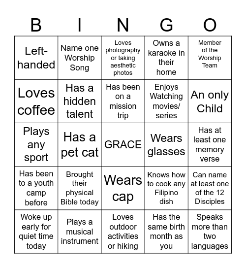 HUMAN POD BINGO Card