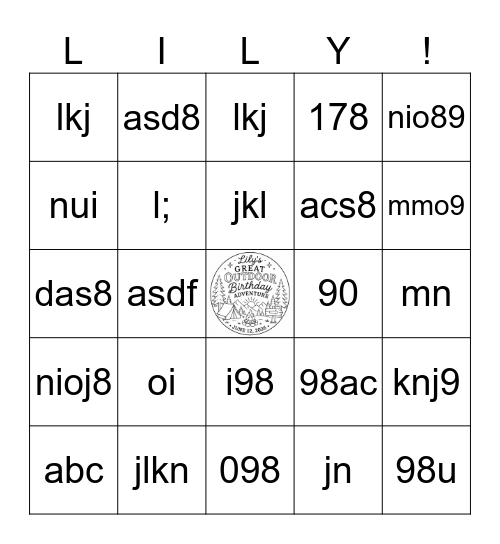Lily Bingo Card