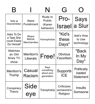 Deborah Bingo Card