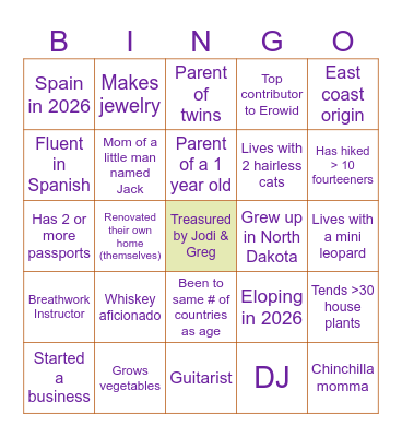 Friend-O Bingo Card